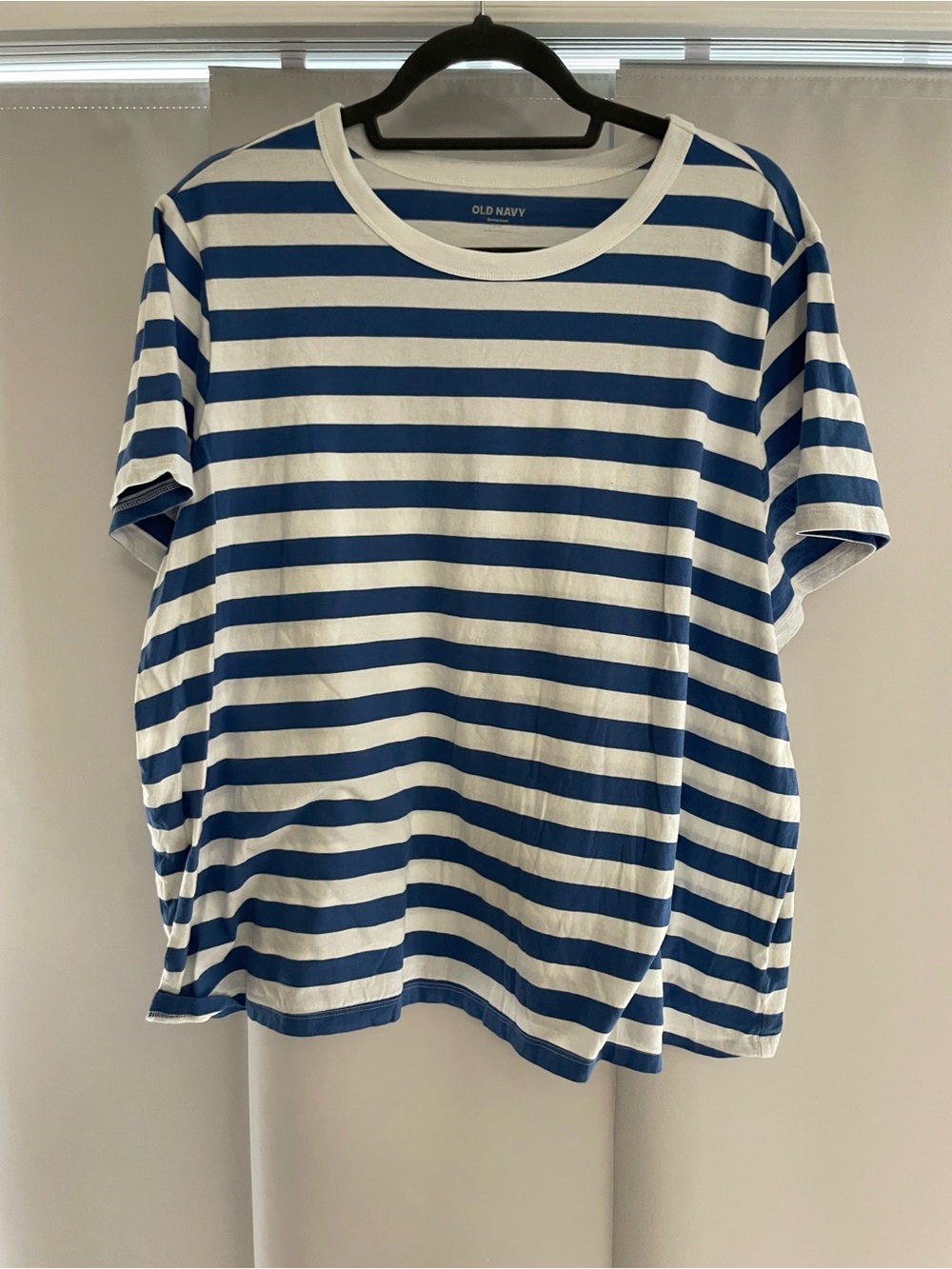 Old Navy White Tee with Blue Label Detail